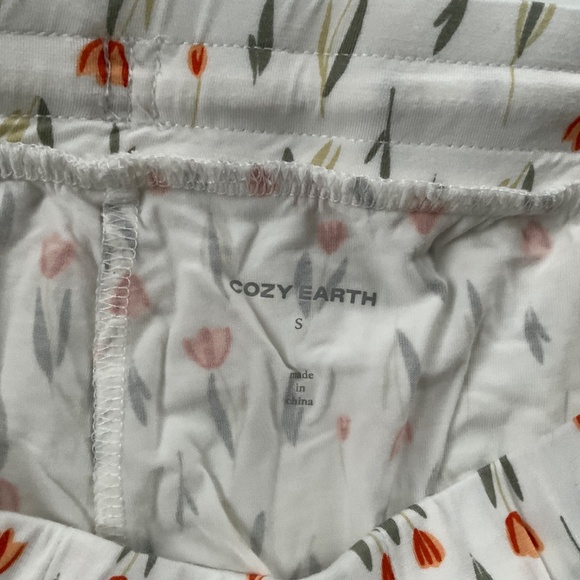 Cozy Earth Women’s Tulip Toile Short Sleeve Pajama Set Sz S Bamboo Luxury Soft - Picture 9 of 15
